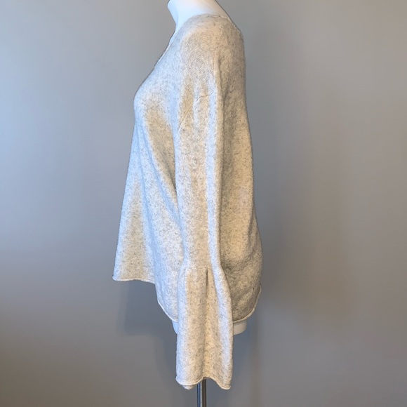 French Connection Wool Blend Bell Sleeve Sweater Oatmeal - Picture 6 of 7